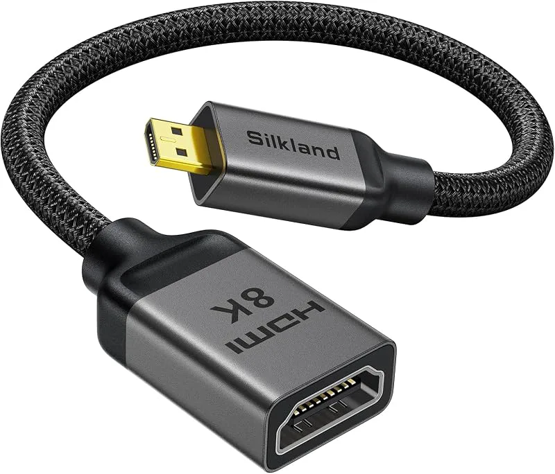 Silkland 8K Micro-HDMI to HDMI 2.1 Adapter