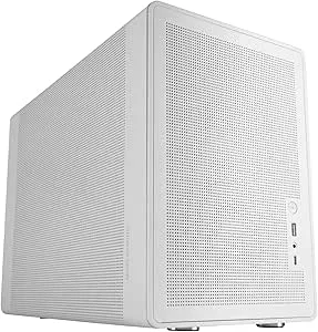MARS GAMING MC-XPRO, Ultrakompakt Chassi MicroATX, Meshpaneler, Bakre Fläkt 120mm, Mesh 360° Kylningsteknik, Dubbelt PSU-stöd för ATX och SFX, Mini-Tower PC USB-C, Vit