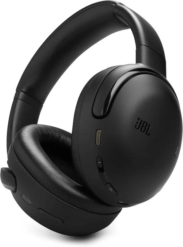 JBL Tour One M3 trådlösa over-ear hörlurar, True Adaptive Noise Cancelling-teknik, 70 timmars musikuppseplning, bekväm passform, JBL Spatial 360 Sound med huvudspårning, USB-C-kontakt, svart