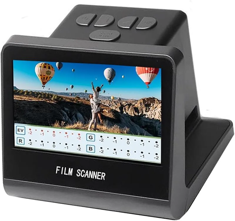 22 MP filmskanner, konverterar 35 mm 135 110 126 och Super 8 filmnegativ och diabilder till digitala JPG-foton, digital film- och diabildskanner med 5 LCD, inbyggt 16 GB minne