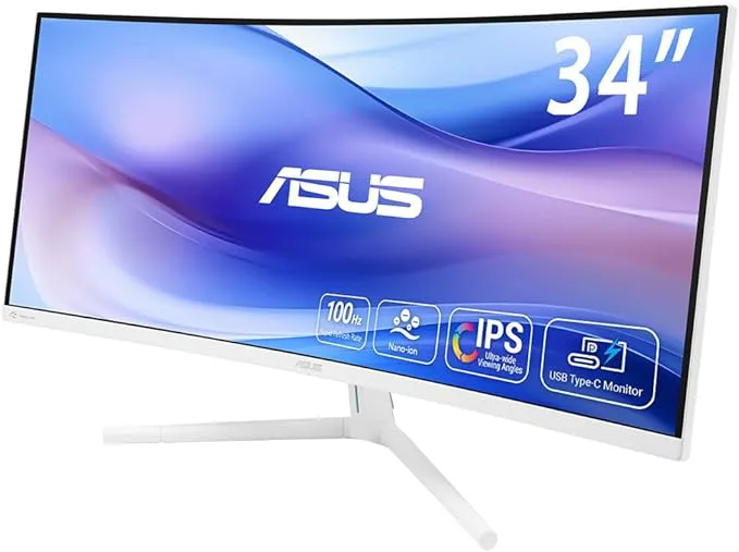 ASUS VU34WCIP-W Eye Care, 34-tums böjd bildskärm
