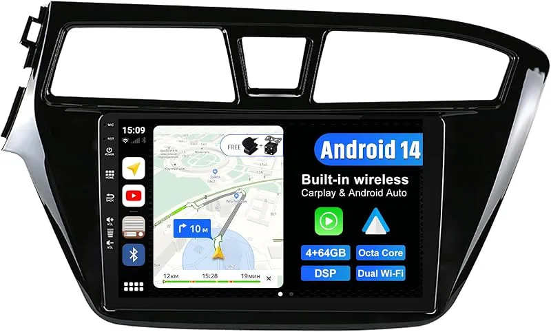 Android 14 bilradio för Hyundai I20 (2014–2018)