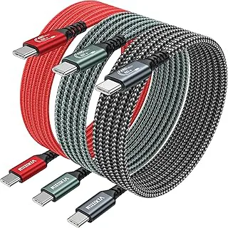 USB C-kabel 60 W [3 stycken 2 m] USB C till USB C-kabel