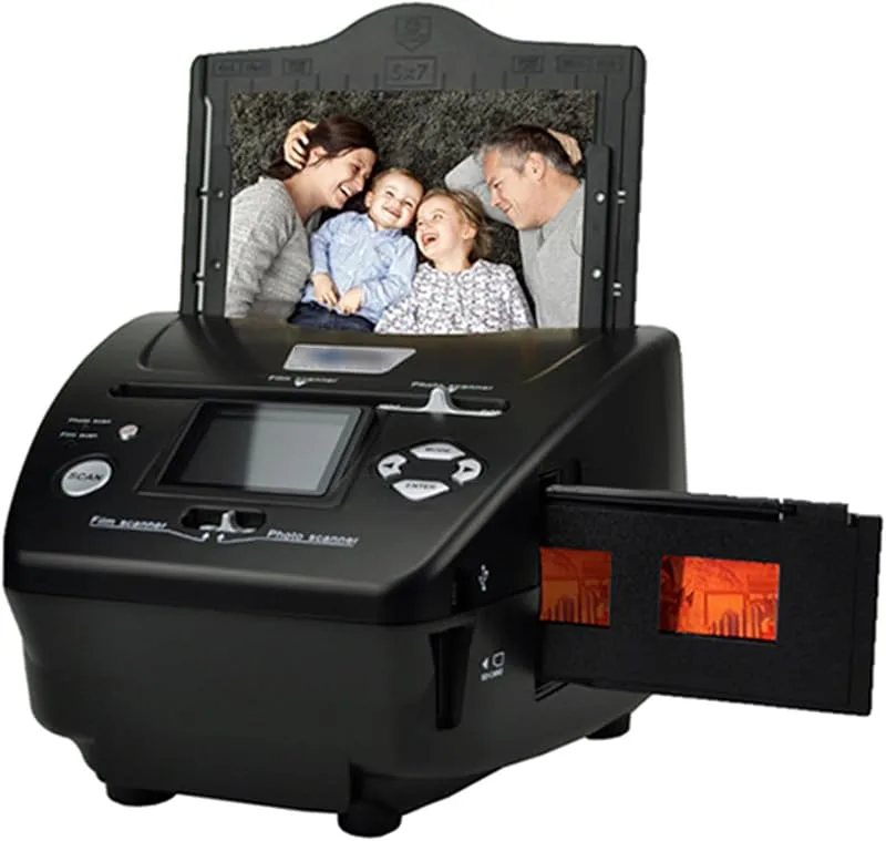 16MP Film & Slide Scanner, Allt-i-1 Slide Viewer med LCD-skärm, SD-kortplats, Konverterar 35mm 135 110 126 / Bilder/Negativ Till Digital JPG Foton