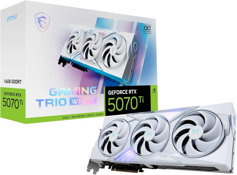 MSI NVIDIA GeForce RTX 5070 Ti 16G Gaming Trio OC White