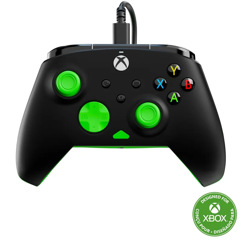Turtle Beach Rematch Core kabelansluten spelkontroll – Licensierat för Xbox Series X|S, Xbox One och Windows-datorer, Svart/Grön