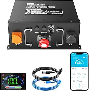 Mjbsan Husbilsbatteri för placering under sätet, 12 V, 320 Ah, LiFePO4-batteri på 4 096 Wh, litiumbatteri med integrerad 250 A BMS med app-övervakning, över 8 000+ cykler och 10 års livslängd