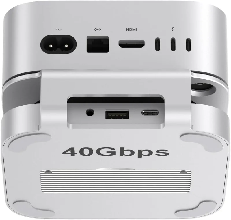 Qwiizlab 40 Gbps Mac mini M4/M4 Pro stativhub med USB4 NVMe SSD-hölje