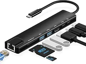 baolongking USB C-hub med ethernet-adapter 8-i-1 typ