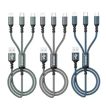 GIANAC Multi USB-kabel [3 stycken 2 m]