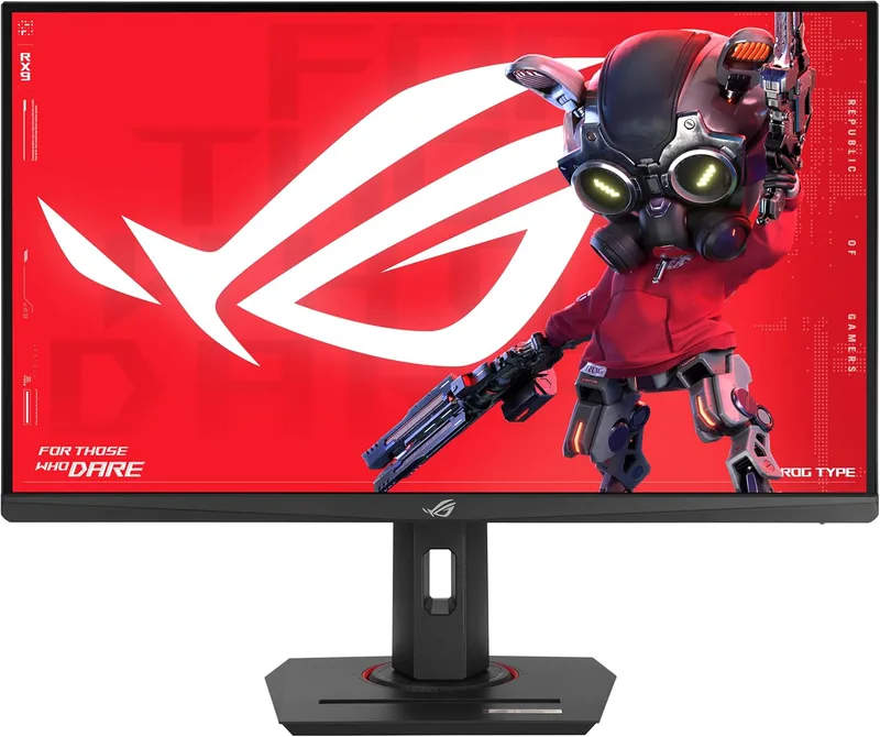 ASUS ROG Strix XG279CNS 27 tums full HD-spelskärm (380 Hz, 0,3 ms GtG, G-Sync, FreeSync, AdaptiveSync, ELMB-Sync, DisplayHDR 400 – snabb IPS-panel, 16:9, 1920 x 1080, DP, HDMI, 7,5 W USB-C, ergonomi)