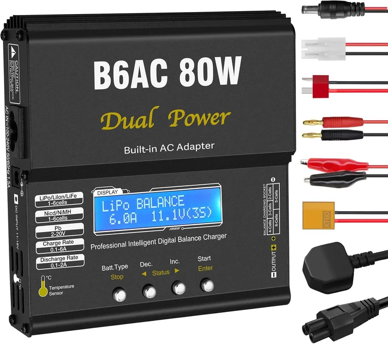 HTRC B6AC LiPo Balancer, 80 W 6A RC-laddare