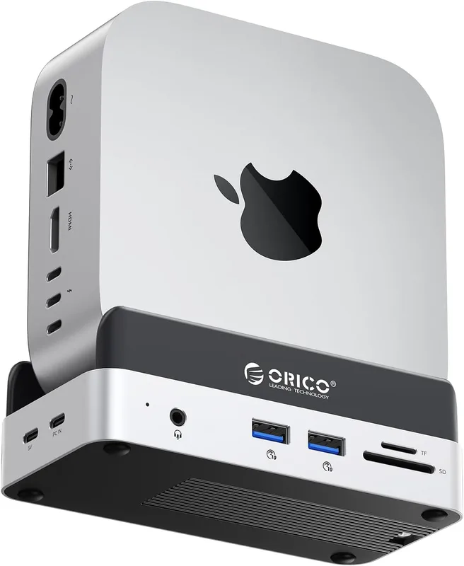 ORICO MiniDock Mac mini M4 Dock och stativ med NVMe SSD-hölje
