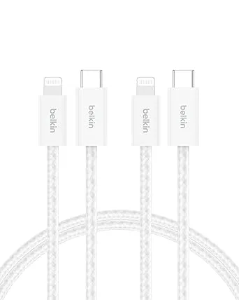 Belkin 2-Pack Flätad Kabel för USB-C med Lightning