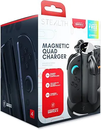 STEALTH Quad laddningsdocka kompatibel med Switch 2 Joycons