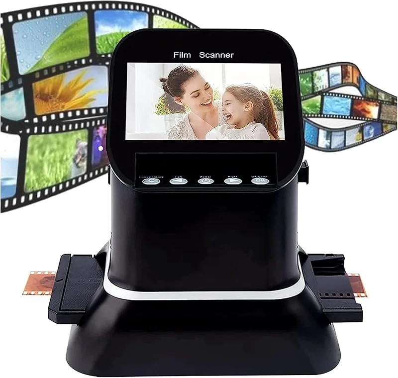 Film- och diabildskonverterare, 135 negativ och diabildsläsare, 35 mm filmskanner, 135, 126 och 127 film till digital JPEG, 4,3 tums LCD-fotoskanner