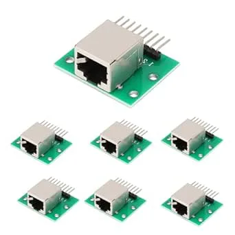 GERUI 7 stycken RJ45-kontakter breakout Board 8-stifts headers nätverksport