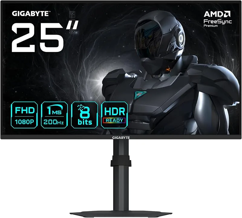 Gigabyte G25F2 24,5" FHD-spelskärm – 1920 x 1080, 200Hz, 1ms, 300 cd/m², Display HDR 10, HDMI 2.0, Displayport 1.4