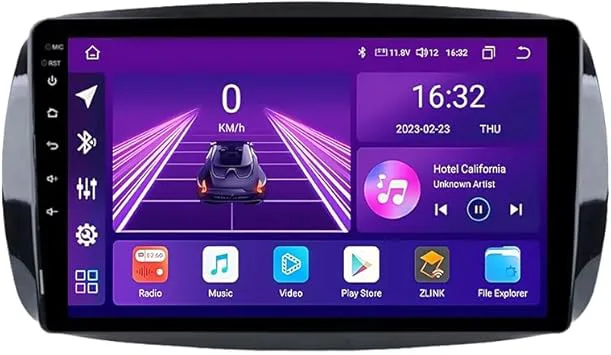 Android 11 Car Stereo 9 tum för Benz Smart Fortwo 3 C453 A453 W453 2014-2020, IPS högupplöst pekskärm med Bluetooth och navigering och säkerhetskopier