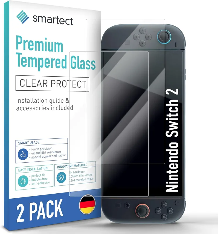 smartect Skärmskydd kompatibel med Nintendo Switch 2