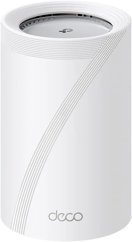 TP-Link Deco BE65 Pro (1-pack) BE9300 Mbps Tri-Band Whole Home Mesh WiFi 7-system, 2 x 5 Gbps och 1 x 2,5 Gbit/s Gigabit-portar, sömlös AI-driven WiFi-förlängare Booster, HomeShield