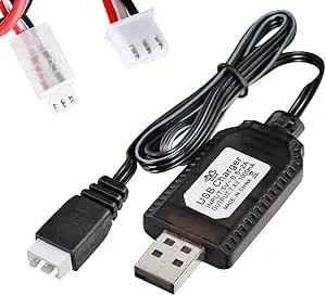 ENJOY-UNIQUE Batteriladdkabel 7,4 V, USB-batteriladdare kabel för LiPo-batterier, JST-XH-3P-kontakt, för RC fjärrstyrd leksak bil tåg drönare båt flygplan quadcopter tankar