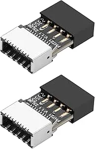 GERUI 2 stycken intern adapter USB 2.0 9-polig till typ E