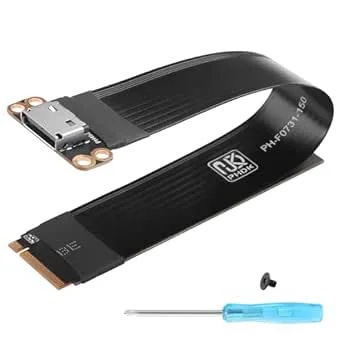 GINTOOYUN PCI-E4.0 M.2 NVME till Oculink SFF-8611/8612 adapterkabel M.2 M-Key 2280 NGFF till Oculink SFF-8611 SFF-8612 hona värdkabel för bärbara datorer, eGPU, etc. (6,89 tum)