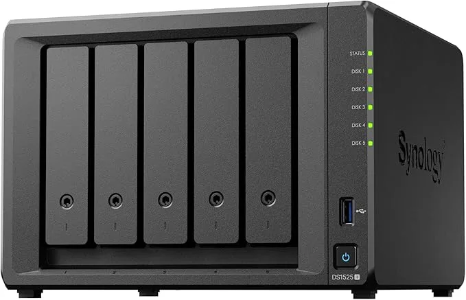 DS1525+ med 5 förinstallerade 8 TB-hårddiskar