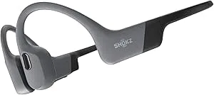 SHOKZ OpenSwim Pro benledande sporthörlurar, IP68-vattentäta trådlösa hörlurar med öppen design och Bluetooth 5.4, Trådlös laddning,32 GB MP3-lagring, 9 h speltid för löpning, simning, Grå