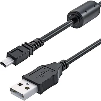 Toxaoii Kamera USB-kabel kompatibel med Pentax Optio K10D, K20D, E20, E30, E40, E50, E60, E75, E80, L20, L50, MX, P70, P80, S, S4, S40, T20, V10, W10
