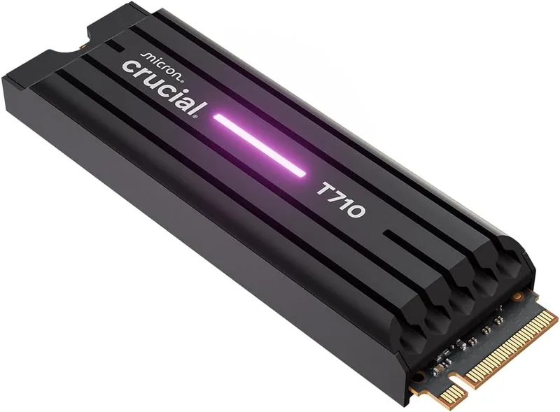 Crucial T710 2TB PCIe 5.0 x4 Gen5 NVMe M.2 Intern SSD med Kylfläns