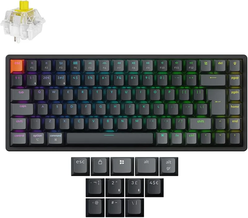 Keychron K2 QMK anpassat mekaniskt tangentbordsversion 3, programmerbart trådlöst trådbundet RGB-tangentbord med hotswap