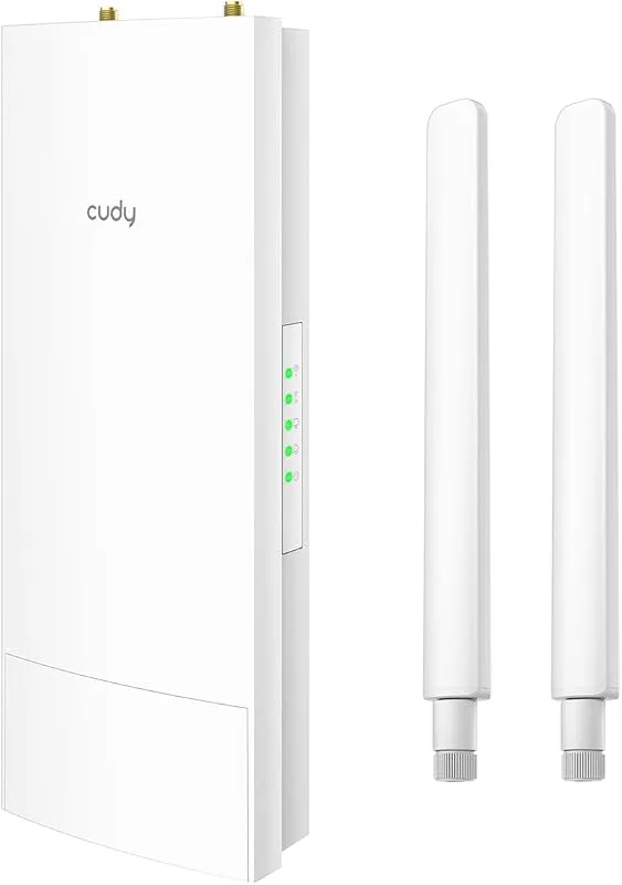Cudy Outdoor AC1200 Dual Band WiFi Accesspunkt, IP65 Vattentät, WiFi Extender för Utomhusbruk, Fast Ethernet RJ45, Beamf