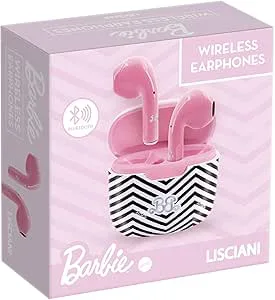 Lisciani - BARBIE Trådlösa hörlurar för tonårsflickor från 12 år - Säker volym - Uppladdningsbart batteri - Justerbar komfort - Bluetooth-kompatibel - Utvecklar självständighet och rytmkänsla