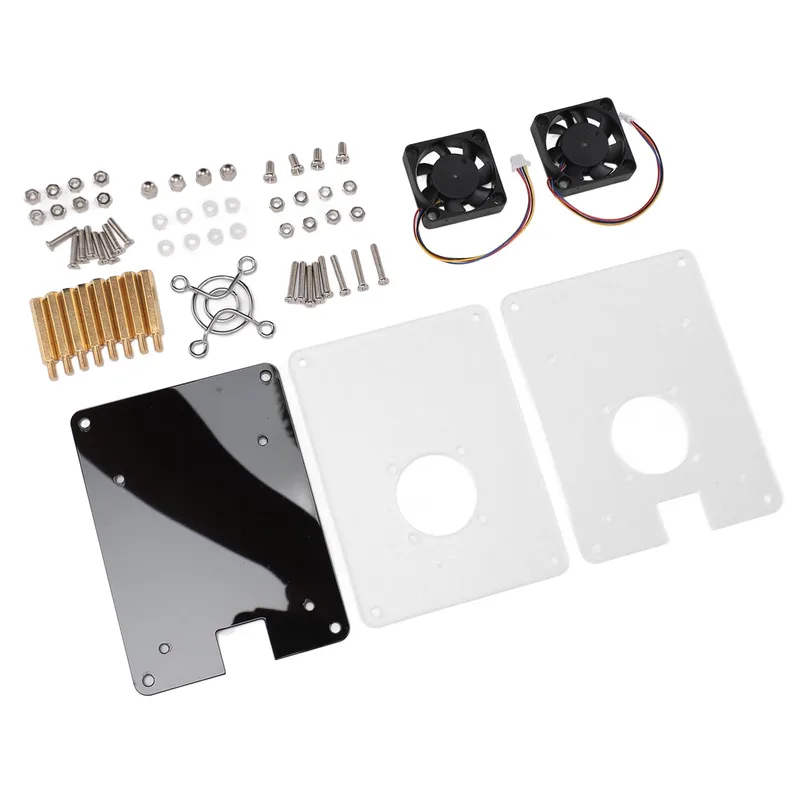 Brrnoo akrylfodral med kylfläkt för Raspberry Pi 5, transparent