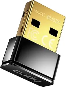 Cudy USB Bluetooth-adapter för PC, Bluetooth 5.3 dongelmottagare, Plug and Play, Nano-storlek, stöder Windows 11/10/8.1/7 för stationär dator, bärbar dator, skrivare