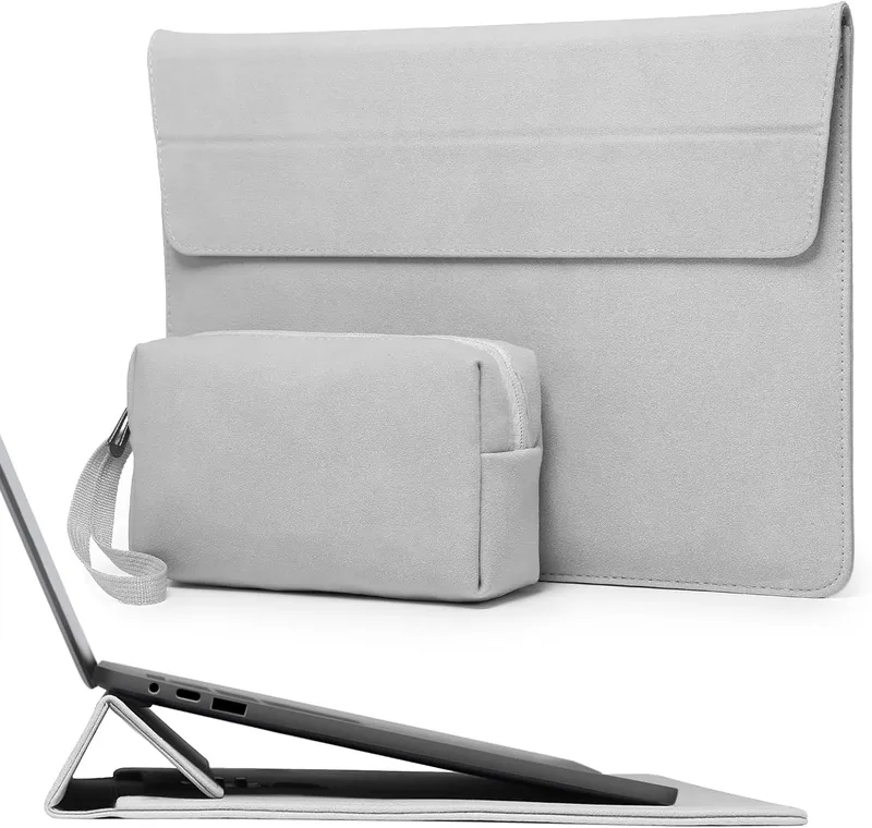HYZUO 13 Tum Laptopväska Fodral med Justerbart Stativ för MacBook Air 13 M5 A3449 M4 M3 M2 M1 2026-2018, 13" MacBook Neo