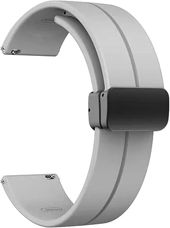AI röstinspelare silikonarmband för PLAUD NotePin (20 mm), flera färgalternativ (svart/vit/grå/blå), mjuk och rem för säker passform, lättinstallerat sportbandstillbehör (grå)