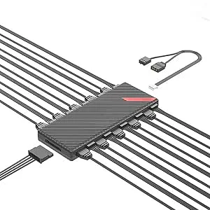 LICAEVEY 10-portar ARGB PWM Fan Hub Controller