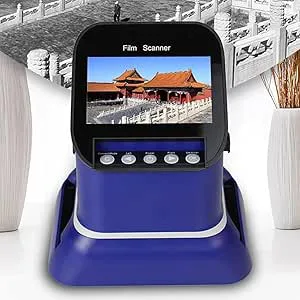 bärbar digital filmskanner, HD-filmskanner, med 4,3 tums LCD-skärm, 22MP film negativ skanner bildvisare