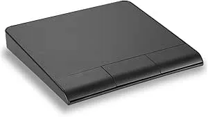Perixx PERIPAD-706 trådlös smal pekplatta, multienhet Bluetooth och 2,4 G RF, USB-C uppladdningsbar, stor storlek 13,5 x 11,6 x 1,4 cm, svart