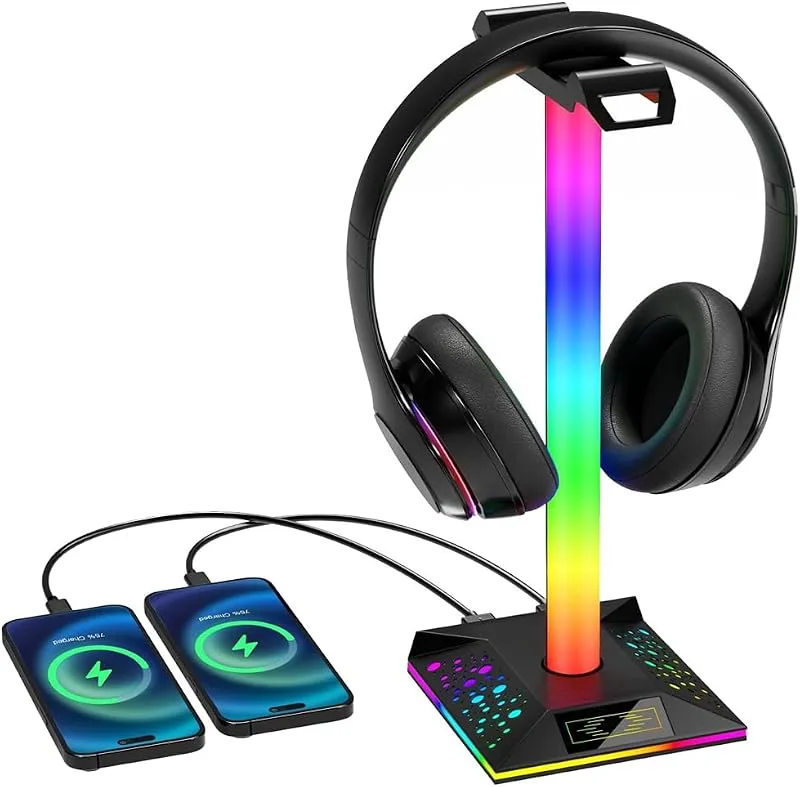Spelhörlursstativ RGB-ljus