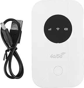 Hotspot, 300 Mbps 4G/5G Router Portable WiFi, Unlocked USB WiFi Modem med SIM-kortplats, 2100mAh Långvarig och Laddningsbar Router för Resor, Affärsre