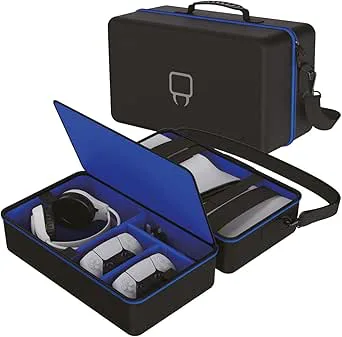 Venom PS5-konsolväska – Hårt resefodral för PS5 Slim Disc, Digital & Pro – Passar konsol, handkontroller, kablar och tillbehör – Skyddande och bärbar
