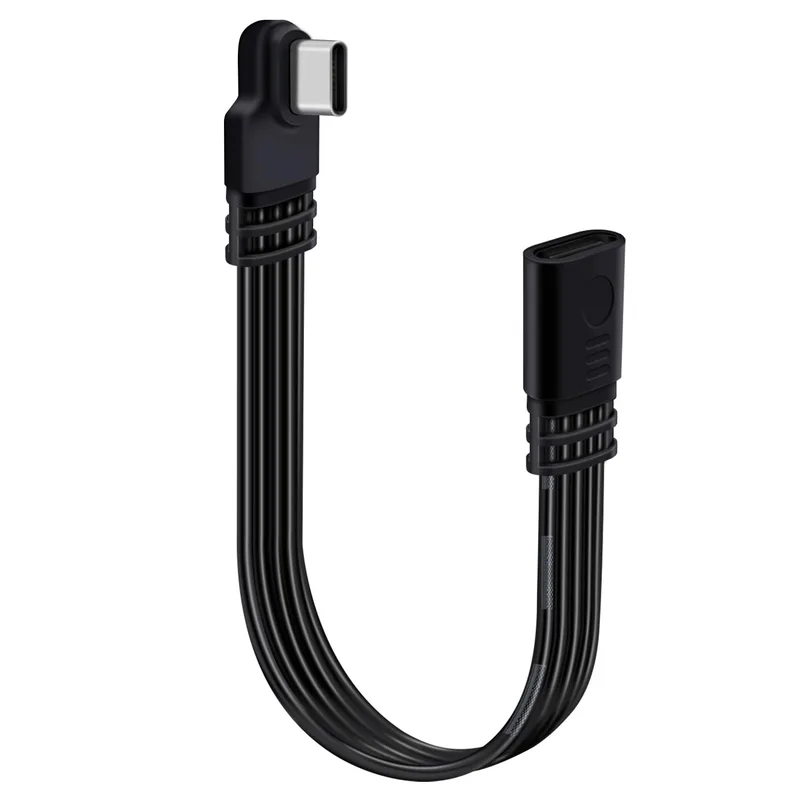 HuaLiSiJi USB-C 2.0 förlängningskabel, 90 graders vinkel, platt