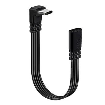 Förlängning av typ C 90 graders USB C 2.0 laddning och platt datakabel