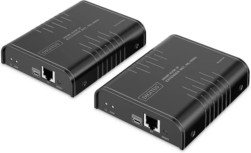 DIGITUS HDMI KVM IP-förlängningsset – UHD 4k 60Hz – 40 m räckvidd