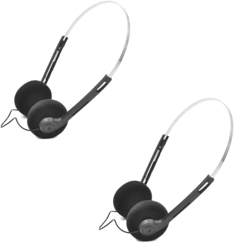Tnyvm 2 st svarta retro on-ear-hörlurar