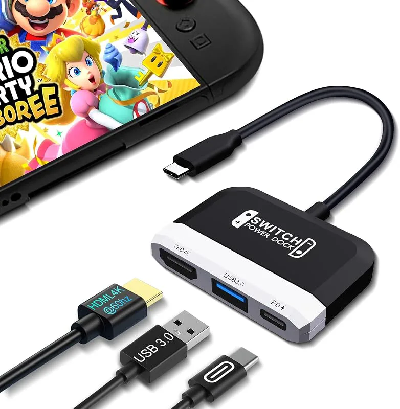 USB C dockningsstation typ c för Nintendo Switch 2/Switch OLED Dock